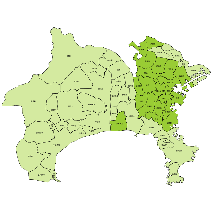神奈川県・東京都対応エリアマップ