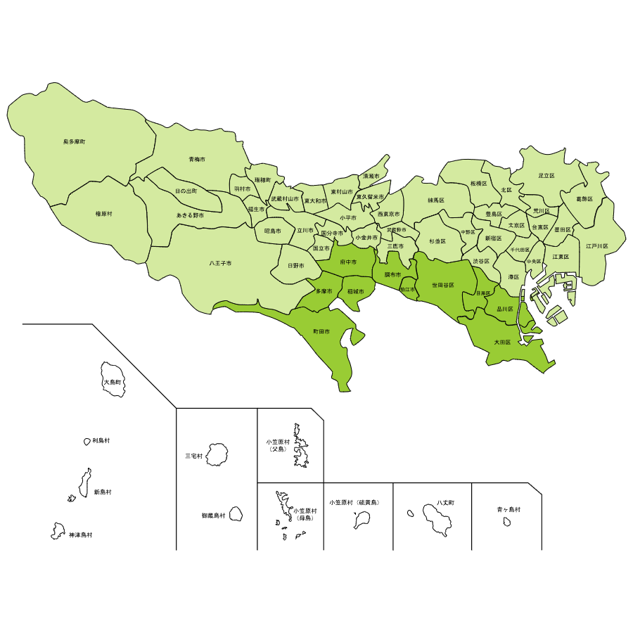 東京都対応エリアマップ